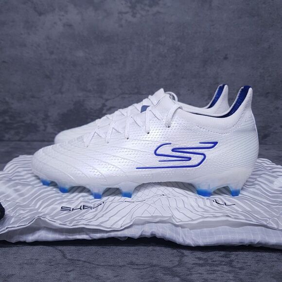 SKETCHERS SKX 01 Low FG Soccer Cleats Mens Size 5.5‎ Womens 7 White Blue